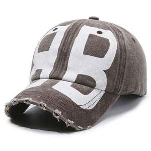Casquettes de baseball personnalisées en coton non structuré avec logo imprimé, effet vieilli et visière délavée, style vintage, pour hommes - Product Image 6