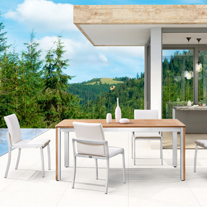 Comercial de lujo patio de aluminio de los muebles de mesa de <span class=keywords><strong>comedor</strong></span> al aire libre y sillas con madera de <span class=keywords><strong>teca</strong></span> - Product Image 1