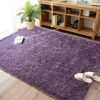 Tapis de luxe en peluche à poils longs, géométrique, moderne, couleur unie, grand tapis de sol en polyester de qualité supérieure pour chambre, chambre d'enfant, hôtel