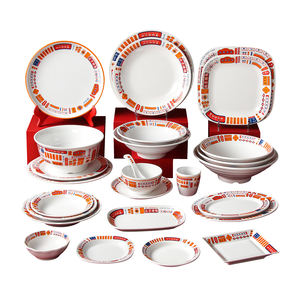 Набор элитной экологичной меламиновой посуды для ресторанов быстрого питания: небьющиеся, прочные, нетоксичные тарелки, можно мыть в посудомоечной машине - Product Image 1