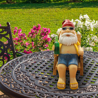 Gnomes de jardin amusants personnalisés, gnomes relaxant sur une chaise longue, ensemble de gnomes de jardin pour la décoration de la maison, décoration de jardin féerique