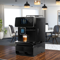 Máquina de Café Totalmente Automática con Pantalla Táctil, Máquina Expendedora de Espresso Recién Molido para Oficina, Cafetera de Doble Caldera