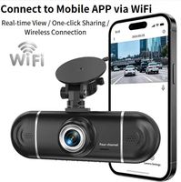 Cámara para Auto con Pantalla de 3 Pulgadas, WIFI, 4 Canales, Control por Aplicación, Montaje con Ventosa, Ángulo de 170°, Cuatro Lentes