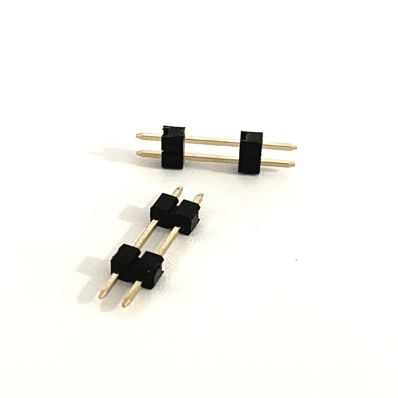 Male Header 1.27/2.54MM Pitch 180 Degree Thick Gold Plated Male Pin Header through Hole Contact foot 2.54 mm height insulator