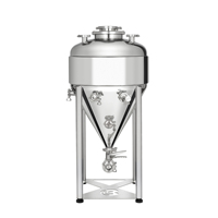 Cuve de Fermentation Conique 100L pour Brassage Domestique, Double Enveloppe Refroidie, en Acier Inoxydable 304 Brossé, Récipient sous Pression Chauffant