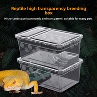 Terrarium pour reptiles H19H20 en plastique, petite/moyenne/grande boîte d'élevage pour tortues, araignées, geckos, grenouilles cornées, mille-pattes