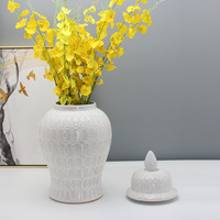 Offre Spéciale grands ensembles de pots en céramique blanche fantaisie boîte en porcelaine en gros décor à la maison