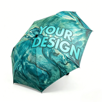 Parasol de voyage portable personnalisé avec impression intégrale, cadeau promotionnel pour les professionnels, semi-automatique, pliable en 3 sections, résistant aux UV