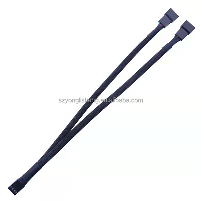 Motherboard Interna 4pin PWM Fan Cable 1 to 2 Ways Fan Extension Cable