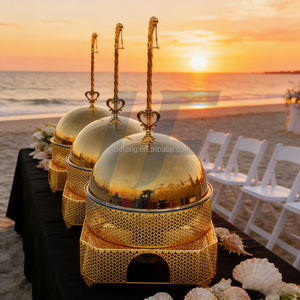 Recipiente para Calentar Comida de Acero Inoxidable de 8L, Estilo Lujoso, Dorado, para Bodas y Fiestas, Recipiente para Calentar Bebidas, Recipiente para Buffet - Product Image 2