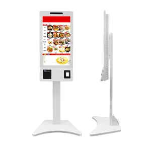 Tầng Đứng 24 Inch Tự Dịch Vụ Hóa Đơn Thanh Toán Kiosks Màn Hình Cảm Ứng Thứ Tự Thức Ăn Nhanh Wall Mount Bán Lẻ Kỹ Thuật Số Biển Máy In Hạn