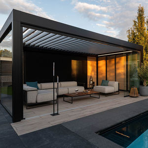 Bioklimatische Buitenkant Gemotoriseerde Sluiter Aluminium <span class=keywords><strong>Pergola</strong></span> Fabrikanten Luifel Tuinhuisje Elektrische Lamellen Buiten Aluminium <span class=keywords><strong>Pergola</strong></span> - Product Image 3