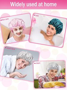 Gorros de Ducha de Plástico de Lujo Directo de Fábrica, Gorros de Ducha Personalizados de Eva con Doble Capa Impermeable para Mujeres, Protección del Cabello - Product Image 5