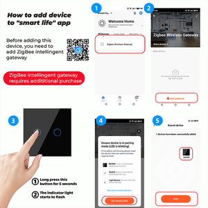 투야 지그비 무커패시터 단일 라이브 중성선 EU 벽걸이형 스마트 조명 스위치 - Product Image 2