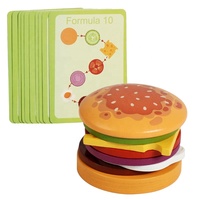 Mainan Kayu Makanan Pura-Pura Set Hamburger Sandwich Permainan Peran Dapur Anak-Anak Montessori Pembelajaran Prasekolah Hadiah Edukatif