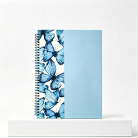 Cuaderno Espiral con Tapa Abatible y Logotipo Personalizado, Encuadernado con Espiral, Hojas Sueltas de PP, 50 Hojas, Impresión Interior Personalizada, Agenda para Oficina y Escuela