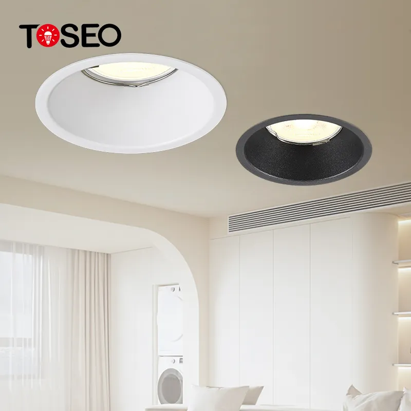 गर्म बिक्री दौर इनडोर 82mm 5w 6w 7w एलईडी Recessed सफेद काले Downlight जुड़नार के लिए होटल