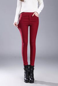 New Wholesale Women <b>Stretch</b> High Waist Solid Color Pockets Skinny Pants <b>Trousers</b> Elastic Waist Female Pencil Simple Casual Pants - Product Image 4