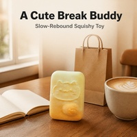 Bloc de mousse à rebond lent en forme de chat, jouet anti-stress souple pour le bureau, compagnon de bureau pour les journées chargées, jouet sensoriel relaxant