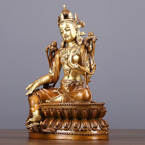 Green Tara Buddha Statue Copper Home Decoration Religious Gift <b>Craft</b> Artwork - Product Image 3