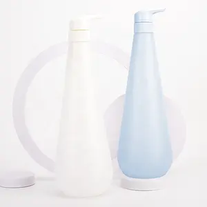 Bouteilles à pompe en plastique pour lotion cosmétique de lavage corporel en forme de goutte Conditionneur Bouteille de shampooing Sérigraphie Type d'étanchéité Pulvérisateur à pompe