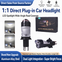 Ampoule de phare LED H4 avec lentille laser, super lumineuse, faisceau haut/bas, plug and play pour voiture et moto
