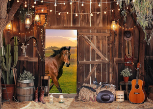 Toile de fond photographique personnalisable avec imprimé vache marron « Mon premier <span class=keywords><strong>Rodeo</strong></span> », bannière de fête western cowboy - Product Image 3