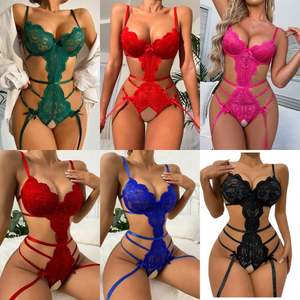 SFY1272 Ensembles de lingerie Teddy en gros, style japonais, transparents, pour femmes matures, combinaison sexy en dentelle de Noël - Product Image 5