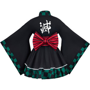 Coolmanyuan – Costume de Cosplay Kimono pour femmes adultes, en Polyester, Zentai, robe à carreaux vert, noir et rouge, été 2022 - Product Image 4