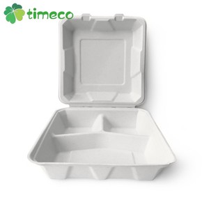 Biodegradable Bagasse Bento Box Sugarcane Disposable Square Bowl Bagasse Clamshell Box Sugarcane Bagasse Pulp Box