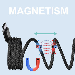 Cable de Datos Magnético de Carga Rápida de 66W y 1m con 5 Núcleos, Compatible con Teléfonos Móviles iOS y Computadoras con <span class=keywords><strong>USB</strong></span> Tipo-C - Product Image 3