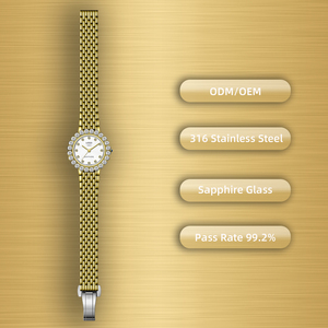Montre à quartz pour femme Sunflower Crystal, bracelet fin en maille milanaise, montre-bracelet de luxe pour femme, logo personnalisé disponible - Product Image 2