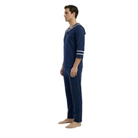 Disfraz de Marinero Azul Marino Personalizado para Hombre Adulto, Kit de Disfraz de Halloween con Detección de Agujas, Material de Poliéster para Conjuntos de Cosplay