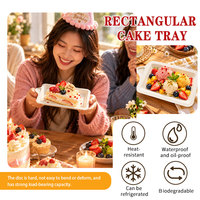 Assiette et plateau à gâteau jetables et compostables en bagasse de canne à sucre, plateau à dessert biodégradable de qualité alimentaire, OK Compost, logo personnalisé