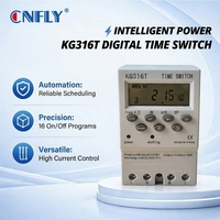 Prise Intelligente CNFLY 30A 220V Blanche en ABS avec Contrôle Horaires par Micro-ordinateur IP65 pour Équipement Industriel et Contrôle Automatisé KG316T