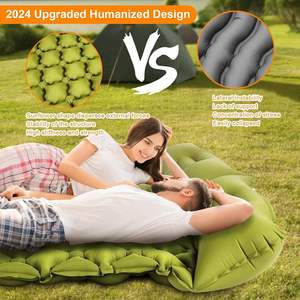 Colchoneta Doble Ultraligera Impermeable para Camping, Colchón para <span class=keywords><strong>2</strong></span> Personas con Almohada Integrada, Bomba de Aire de Pie, Poliéster Puro 50D, Compacta - Product Image 2