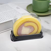 Boîte d'emballage transparente en PET de qualité alimentaire pour gâteau roulé, boîte à gâteau jetable pour pâtisserie, conteneur transparent en plastique pour tranches de gâteau