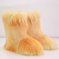 Bottes de neige mi-mollet en tissu de coton couleur unie pour femme, collection Printemps 2026, vente en gros fabricant, chaudes et durables pour l'extérieur