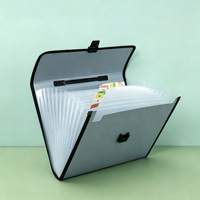 Porte-documents accordéon A4 multi-compartiments avec fermeture à bouton-pression, organiseur de documents, étiquettes d'indexation couleur, classeur de papier