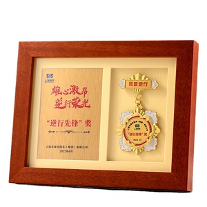 Medalla de madera de alta calidad HDY, placa de premios para empleados, insignia de Metal con incrustaciones personalizadas, socio cooperativo VIP, aniversario - Product Image 2