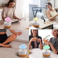 Humidificateur à 7 couleurs en forme de nuage de pluie, diffuseur d'aromathérapie à goutte d'eau, humidificateurs ultrasoniques mini champignons