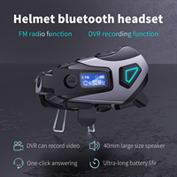 Casque de moto étanche K10 avec enregistreur vidéo HD, écouteurs sans fil, musique, radio FM, écran LED