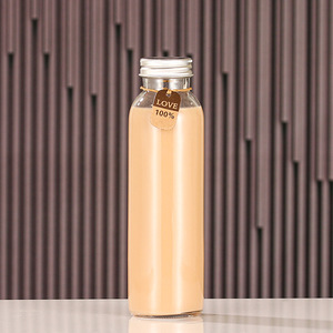 Botella de Vidrio para Bebidas al por Mayor con Tapa de Corcho/Aluminio/Acero Inoxidable, 200-500 ml, Botella Transparente para Té con Leche, Jugo - Product Image 5