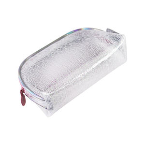 2024 personalizado brillante PVC holográfico cuero decoración cremallera bolsa belleza maquillaje transparente cosmético bolsa - Product Image 4