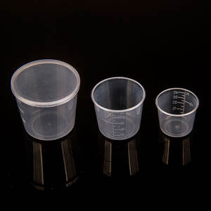 Juego de tazas medidoras de plástico, 3 piezas, para cebo de pesca, aparejos de agua dulce, contenedor duradero, herramienta de pesaje - Product Image 1