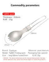 Titane Spork Cuillère Pliante Vaisselle Extérieure Camping Ustensiles De Cuisine Léger Plié Couverts pour Camping Accessoires