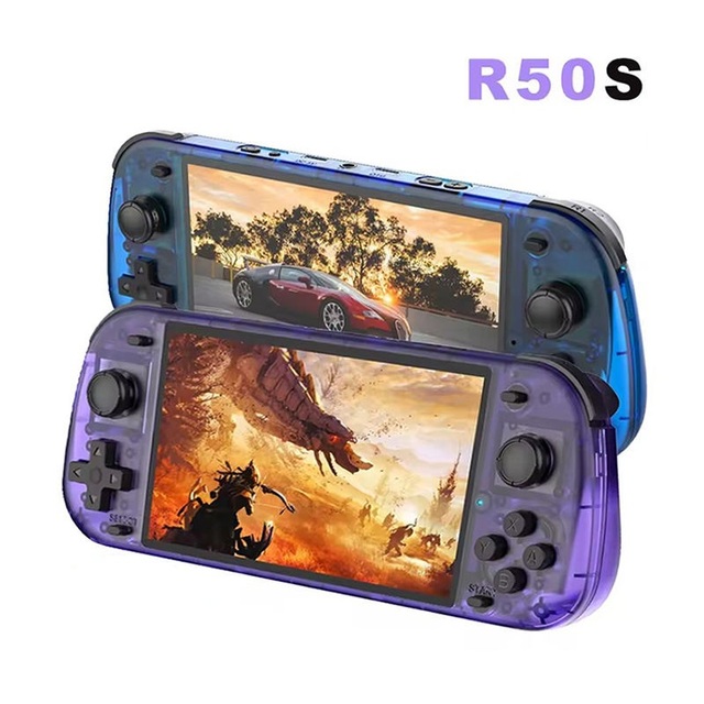R50S Retro Handheld Game Console Linux Built-in 5.1 Inch 800x480 Screen 4200mAh Battery Portable Kid Christmas Gift
