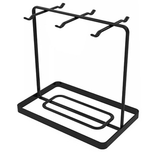 Escurridor de tazas y platillos de metal para escritorio, estante con capacidad para seis tazas y bandeja para almacenamiento de tazas de café - Product Image 5