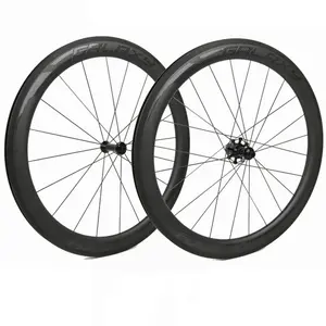 도로 자전거 탄소 섬유 Wheelset 울트라 라이트 700C 오프닝 50MM 상승 72 링 V 브레이크 탄소 나이프