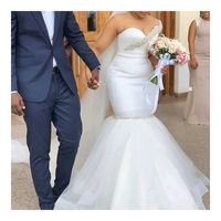 Robe de mariée d'été 2026 Guangzhou Auyan grande taille, style sirène queue de poisson, dentelle florale pour mariée africaine et étrangère